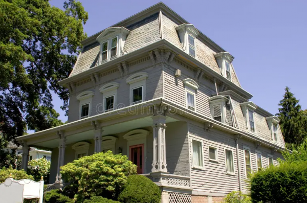 Atap mansard dengan jendela atap